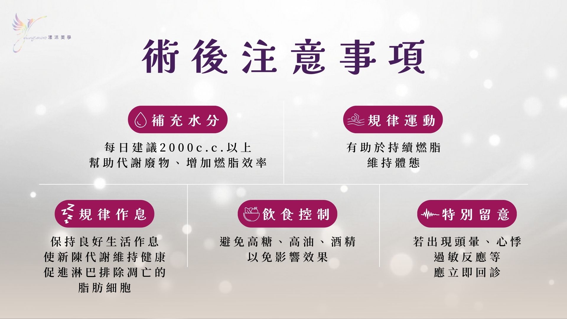 燃脂點滴術後照護方式